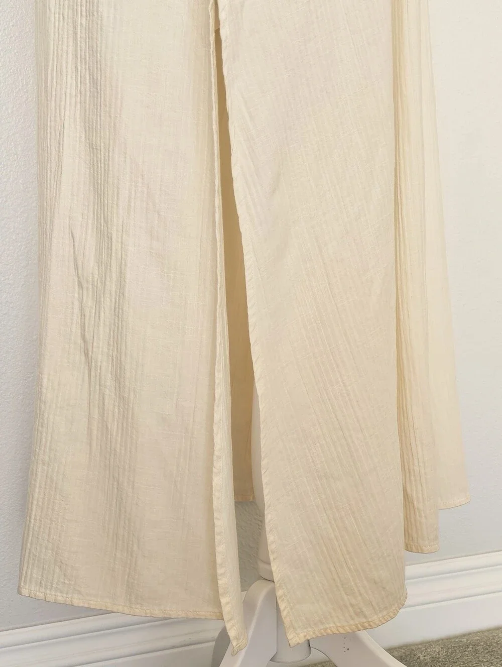 J. Crew Cream Long Beach   Shirt in Airy Gauze